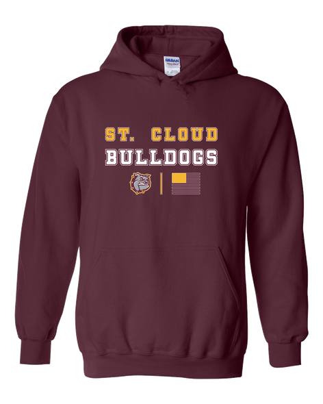 St. Cloud Bulldogs Spirit Flag Men's Hoodie