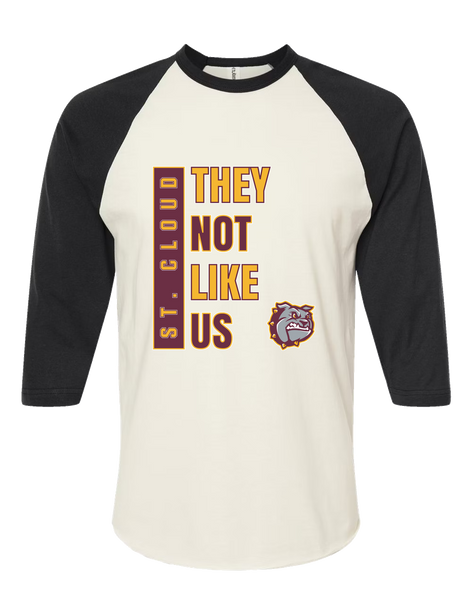 St. Cloud Bulldogs They Not Like Us #1 Women's Baseball T-Shirt