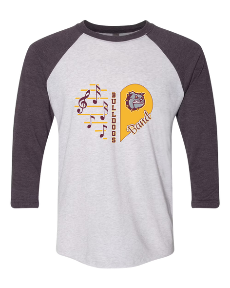 St. Cloud Bulldogs Heart Band Women's Baseball T-Shirt