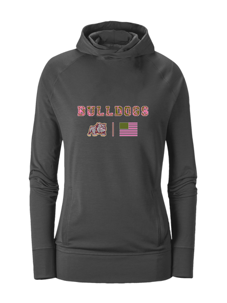 St. Cloud Bulldogs Mascot Pink Camo Flag Women's Hoodie