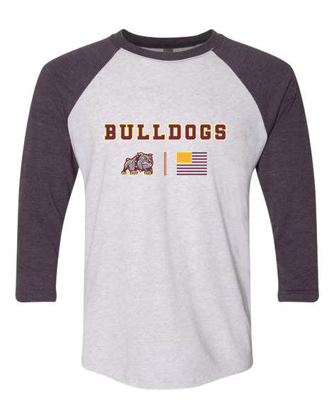 St. Cloud Bulldogs Mascot Team Colors Flag Men's Baseball T-Shirt