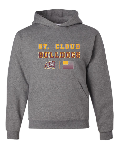 St. Cloud Bulldogs Mascot Spirit Flag Men's Premium Hoodie