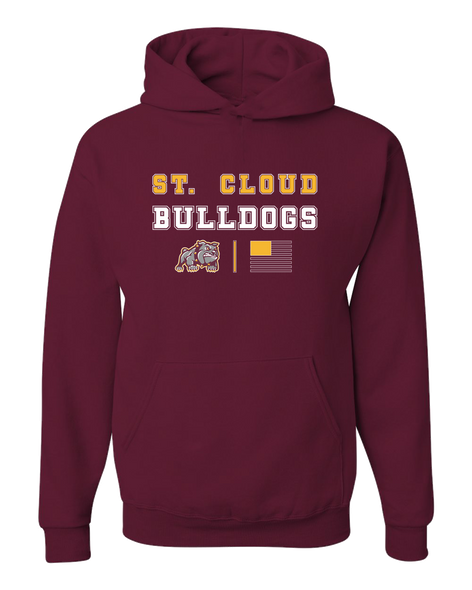 St. Cloud Bulldogs Mascot Spirit Flag Men's Premium Hoodie