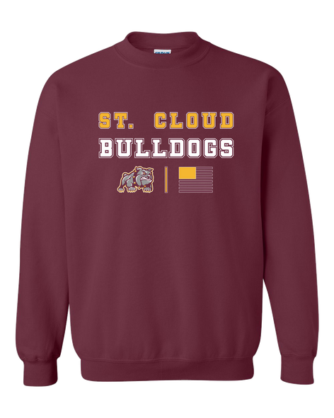 St. Cloud Bulldogs Mascot Spirit Flag Men's Sweatshirt