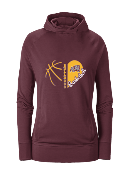 St. Cloud Bulldogs Mascot Heart Basketball Women's Hoodie