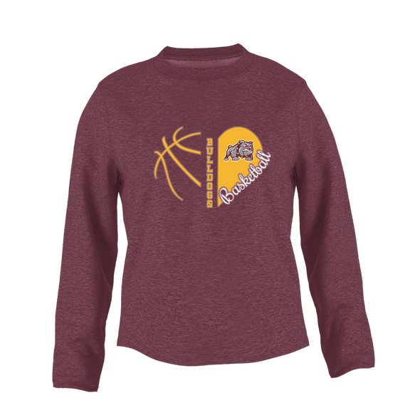 St. Cloud Bulldogs Mascot Heart Basketball Women's Sweatshirt