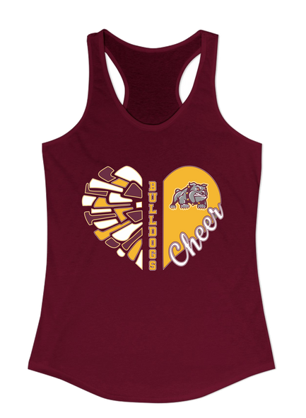 St. Cloud Bulldogs Mascot Heart Cheer Women's Tank Top