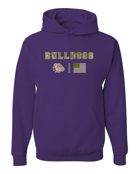 Queen Creek Bulldogs Camo Flag Men's Premium Hoodie