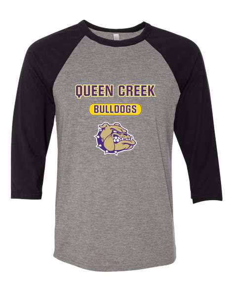 Queen Creek Bulldogs Mascot #3 Women's Baseball T-Shirt