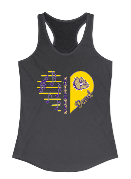 Queen Creek Bulldogs Heart Band Women's Tank Top