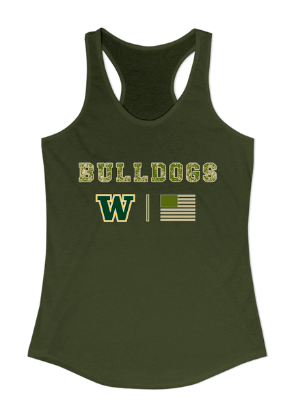 Whitefish Bulldogs Camo Flag Women's Tank Top