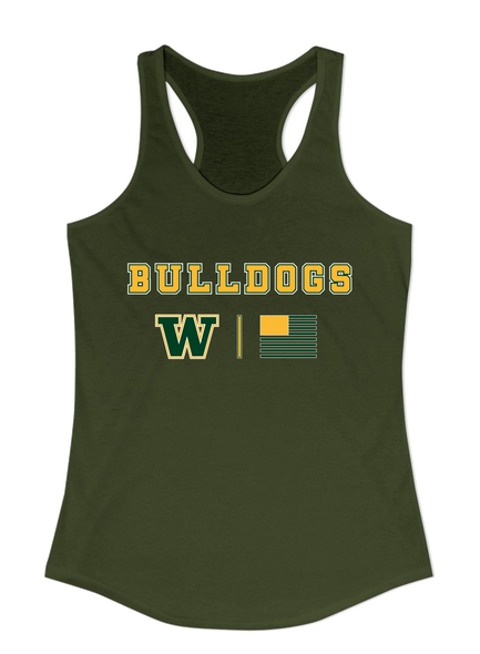 Whitefish Bulldogs Team Colors Flag Women's Tank Top