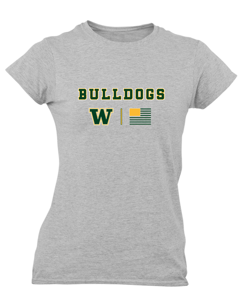 Whitefish Bulldogs Team Colors Flag Women's SS T-Shirt
