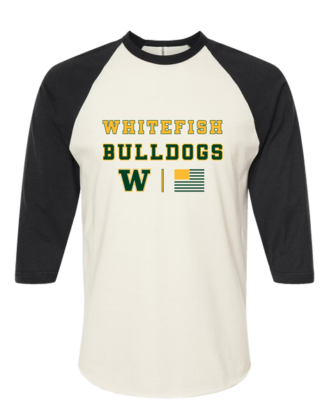 Whitefish Bulldogs Spirit Flag Women's Baseball T-Shirt