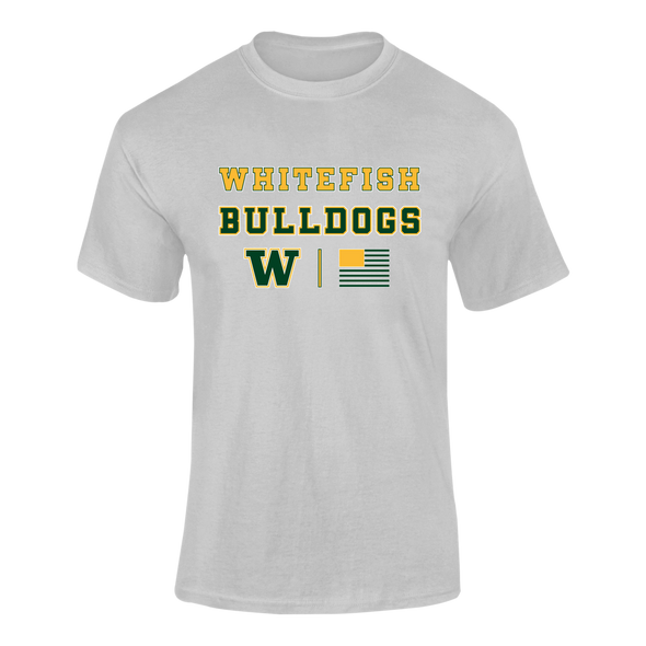 Whitefish Bulldogs Spirit Flag Men's SS T-Shirt