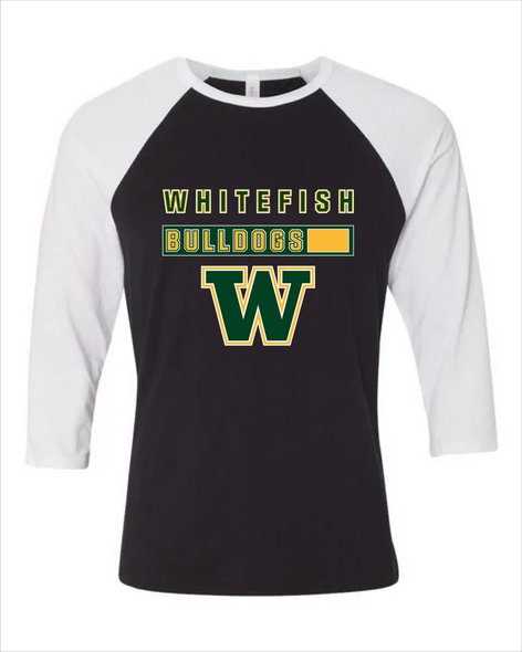 Whitefish Bulldogs Mascot #7 Men's Baseball T-Shirt