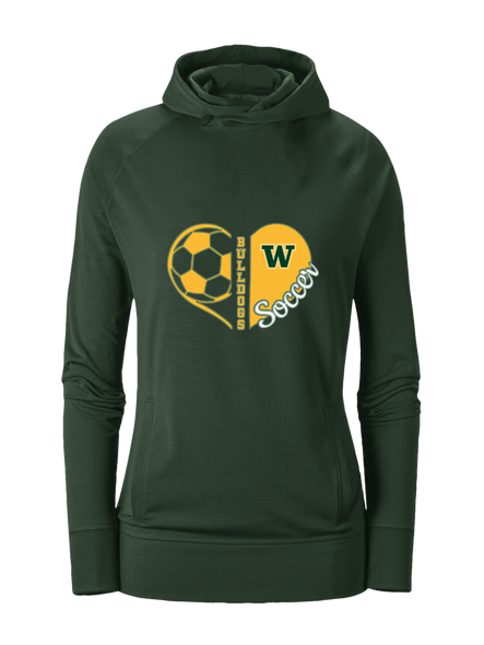 Whitefish Bulldogs Heart Soccer Women's Hoodie