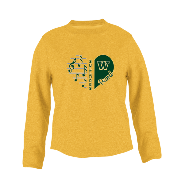 Whitefish Bulldogs Heart Band Women's Sweatshirt