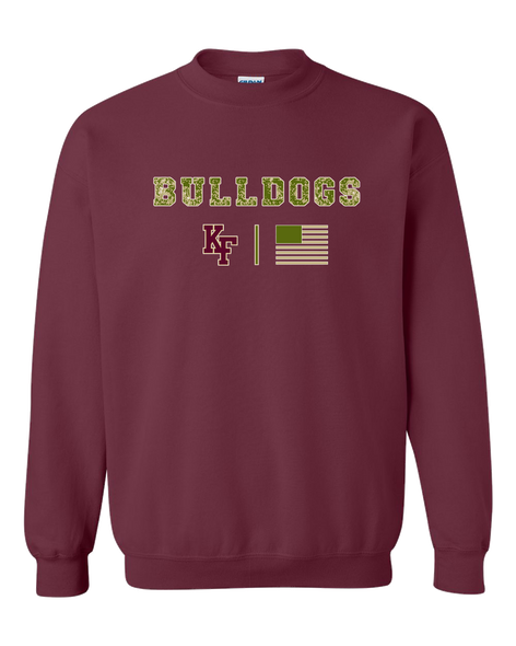King's Fork Bulldogs KF Camo Flag Men's Sweatshirt