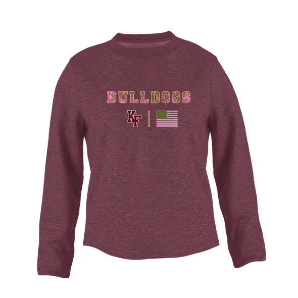 King's Fork Bulldogs KF Pink Camo Flag Women's Sweatshirt