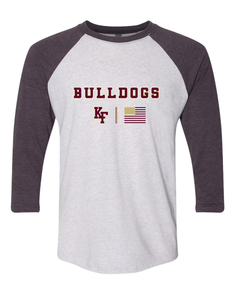 King's Fork Bulldogs KF Team Colors Flag Men's Baseball T-Shirt