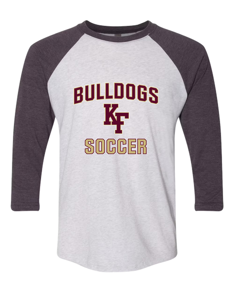 King's Fork Bulldogs KF Soccer #1 Women's Baseball T-Shirt