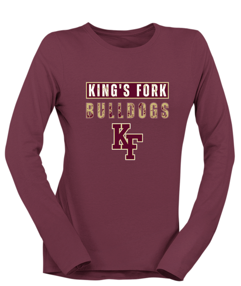 King's Fork Bulldogs KF Mascot #9 Women's LS T-Shirt