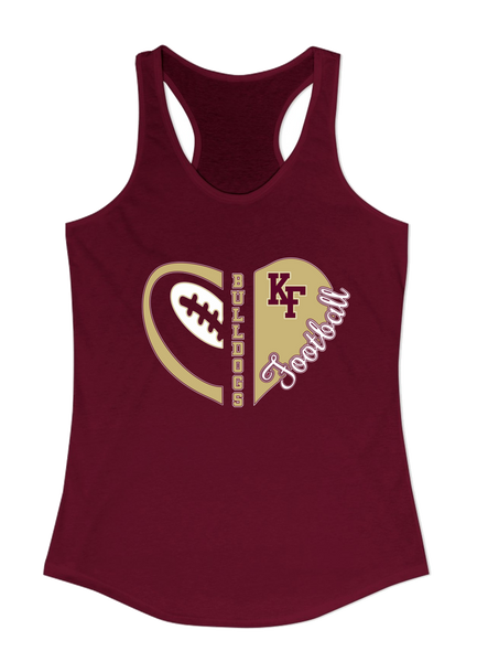 King's Fork Bulldogs KF Heart Football Women's Tank Top