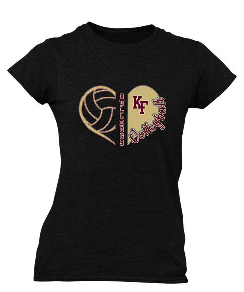 King's Fork Bulldogs KF Heart Volleyball Women's SS T-Shirt