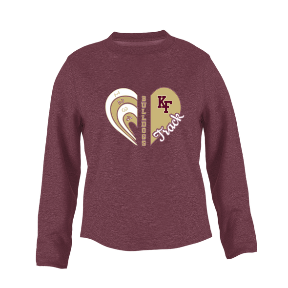 King's Fork Bulldogs KF Heart Track Women's Sweatshirt