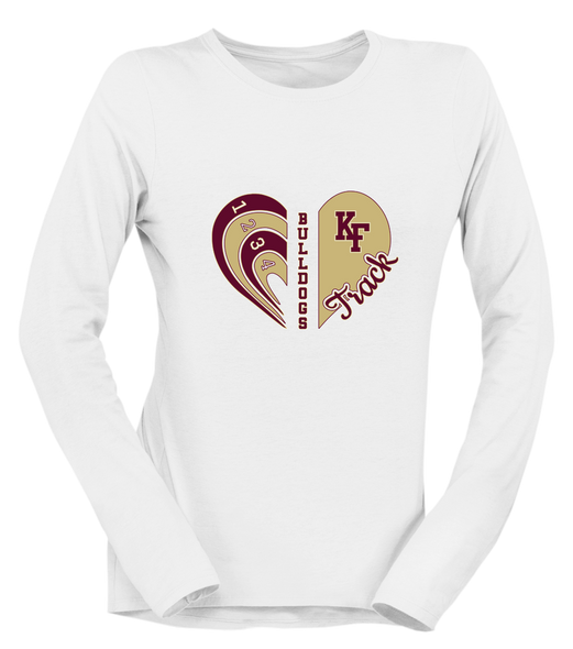 King's Fork Bulldogs KF Heart Track Women's Premium LS T-Shirt