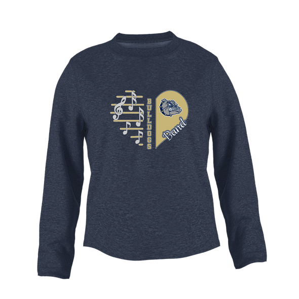 West Albany Bulldogs Heart Band Women's Sweatshirt