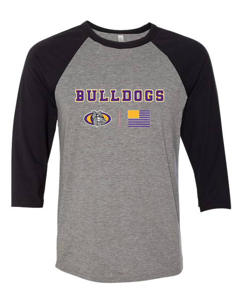 Kearney Bulldogs Team Colors Flag Women's Baseball T-Shirt