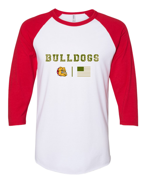 Hancock Bulldogs Camo Flag Men's Baseball T-Shirt