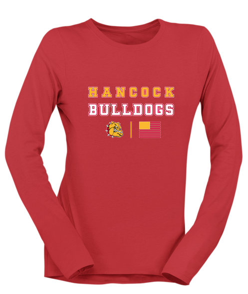 Hancock Bulldogs Spirit Flag Women's Premium LS T-Shirt