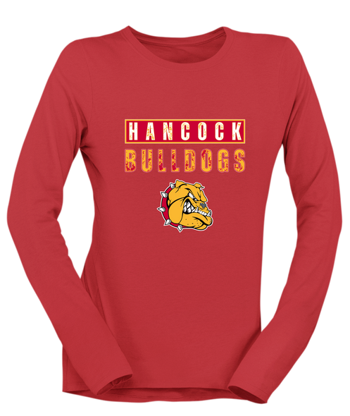 Hancock Bulldogs Mascot #9 Women's Premium LS T-Shirt