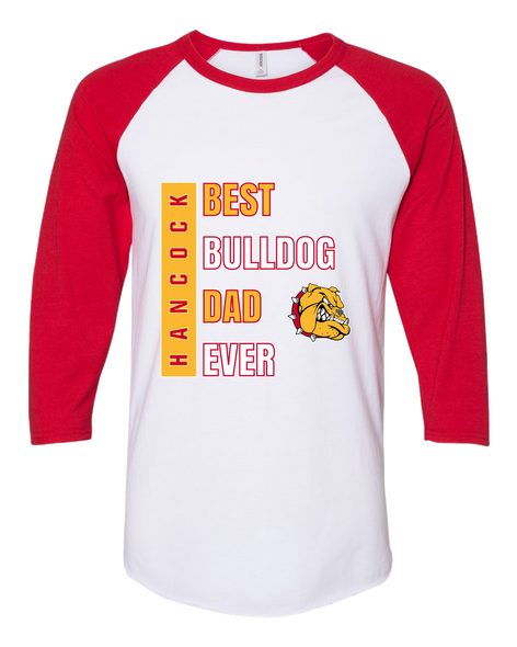 Hancock Bulldogs Best Bulldog Dad Men's Baseball T-Shirt