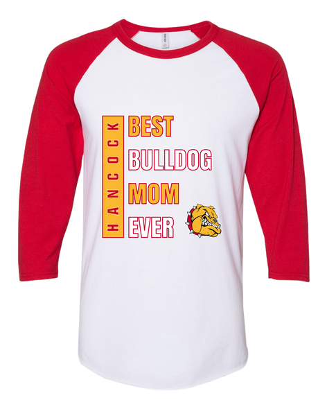 Hancock Bulldogs Best Bulldog Mom Women's Baseball T-Shirt