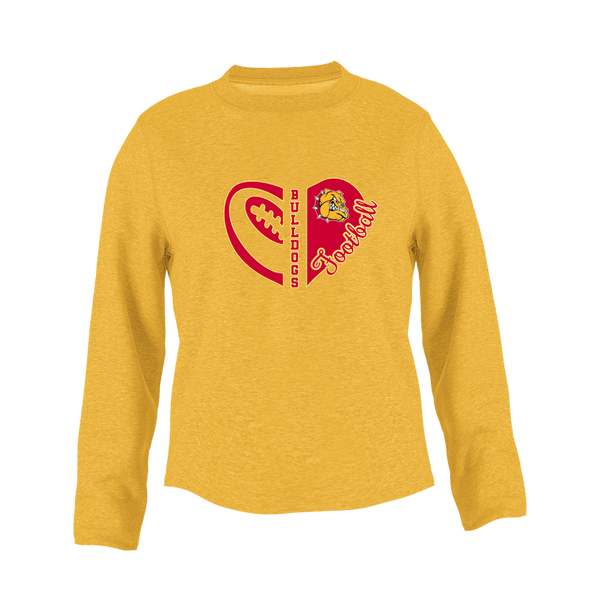 Hancock Bulldogs Heart Football Women's Sweatshirt