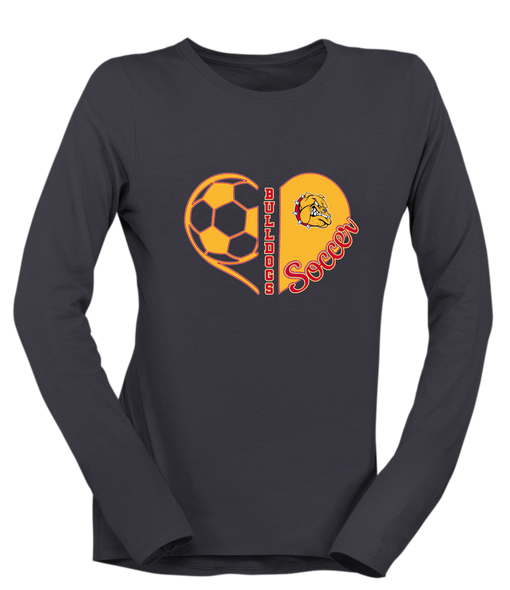 Hancock Bulldogs Heart Soccer Women's Premium LS T-Shirt