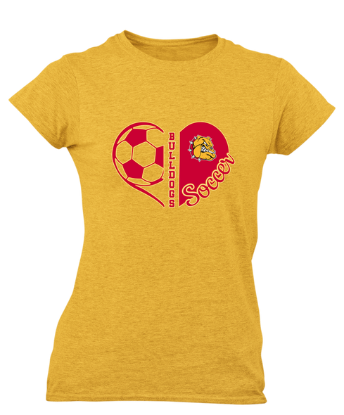Hancock Bulldogs Heart Soccer Women's SS T-Shirt