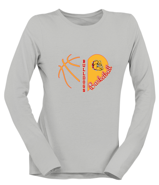 Hancock Bulldogs Heart Basketball Women's Premium LS T-Shirt