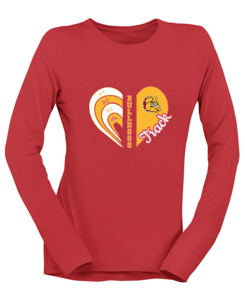 Hancock Bulldogs Heart Track Women's Premium LS T-Shirt