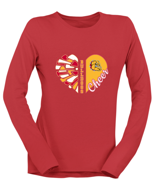 Hancock Bulldogs Heart Cheer Women's Premium LS T-Shirt