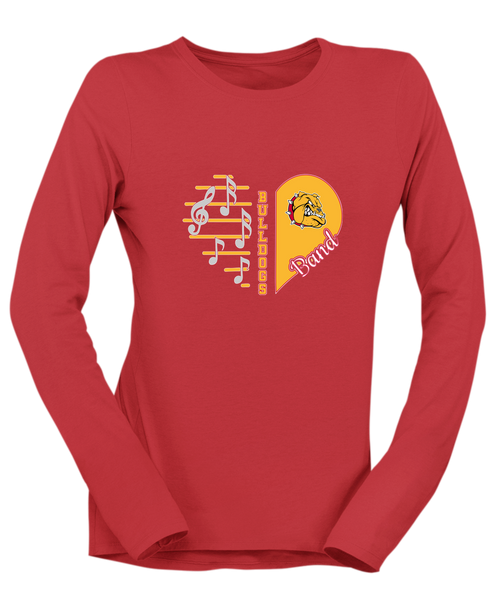Hancock Bulldogs Heart Band Women's Premium LS T-Shirt