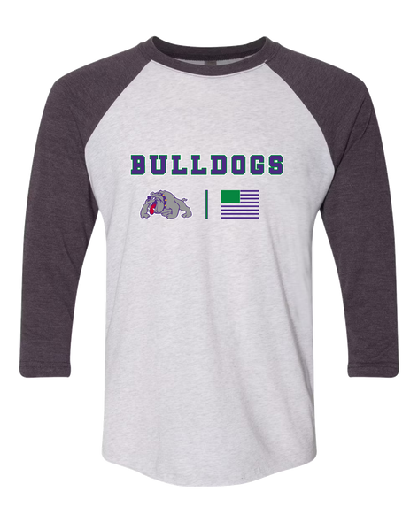 Waukegan Bulldogs Team Colors Flag Women's Baseball T-Shirt