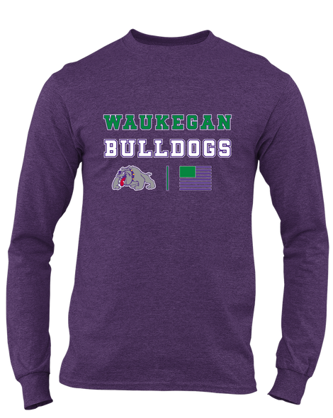 Waukegan Bulldogs Spirit Flag Men's LS T-Shirt