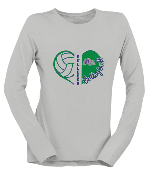 Waukegan Bulldogs Heart Volleyball Women's Premium LS T-Shirt