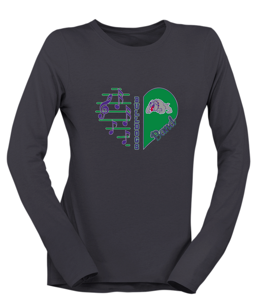 Waukegan Bulldogs Heart Band Women's Premium LS T-Shirt