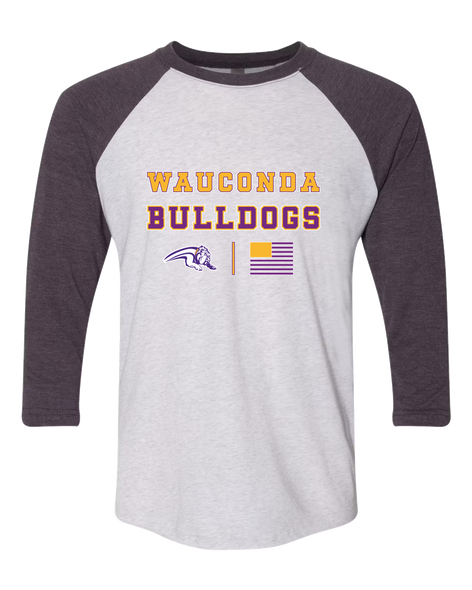 Wauconda Bulldogs Spirit Flag Men's Baseball T-Shirt